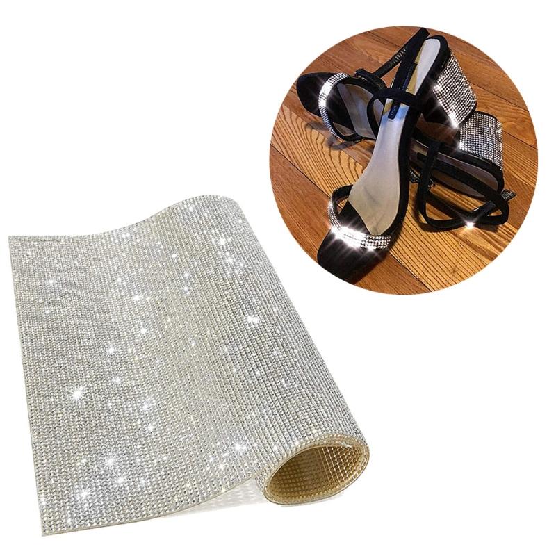 Decorazione in Cristallo Bling Bling con Forte Adesività Argento Adesivi Decorativi per Auto Telefono per Custodia Decorazione Scintillante