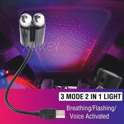 Hviezdne svetlo na strechu auta Interiérové USB LED svetlá Projektor hviezdnej atmosféry Dekorácia Noc Domáca dekorácia Galaktické svetlo Autopríslušenstvo