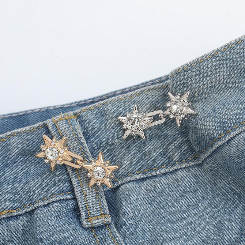 Zircon Stars Shaped Adjustable Tighten Invisibility Decoration Waist Buckles Jeans Pants Skirts Detachable Clothing Accessories