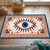 Bohemian Evil Eye Rug Colorful Geometric Nazar Design Carpet, Turkish Tribal Style Carpet Living Room Decor Floor Mat