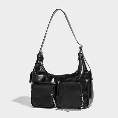 Niche High-End Punk Motorcycle Style Underarm Bag 2024 Summer New Large Capacity Commuter Bag Single Shoulder Crossbody Bag