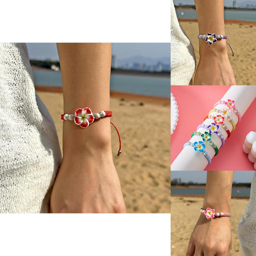 Elegant Soft Clay Floral Hand Chain For Women With Handcrafted Design And Trendy Look