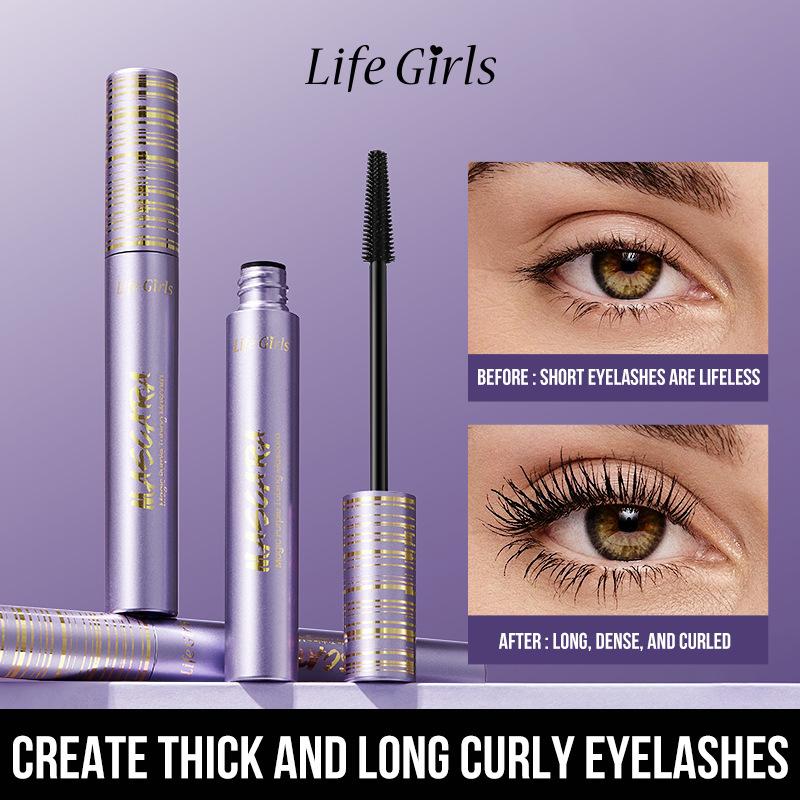 LifeGirls Purple Tube Mascara, Volumizing, Lengthening & Curling, Waterproof & Sweat-Proof, Smudge-Proof & Long-Lasting чёрный