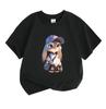 Kids Boys Girls Crew Neck Short Sleeve T-Shirt, 100% Cotton Casual Tops, Cute Cartoon Rabbit Printed Soft Breathable Tees for Daily Outdoor Playwear F