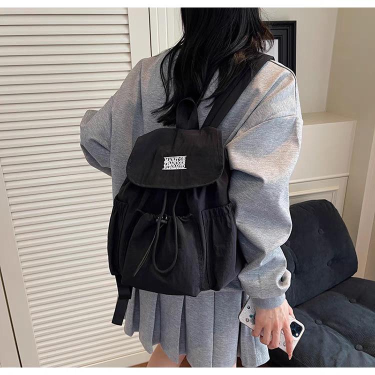 Korean Nylon Canvas Backpack Women's Fashionable Letter Casual Large-capacity Mountain Climbing Bag