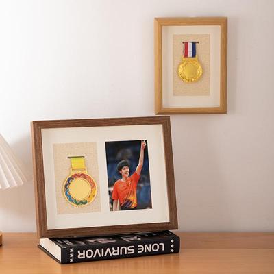 Wooden Medal Frame & Display: Marathon Tag Holder and Decorative Picture Frame
