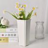 Black White Flower Vase Plastic Nordic Style Decorative Vase Vertical Stripes Design Desktop Decor Ornament Flower Arrangement