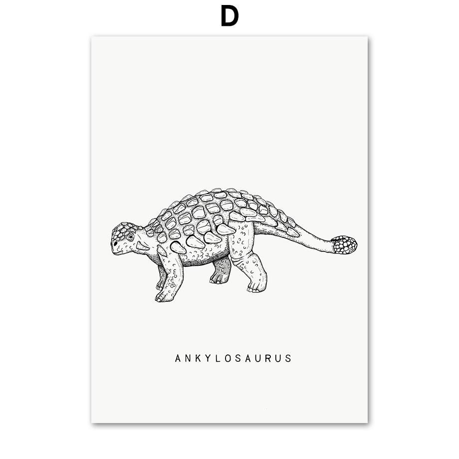 Retro Dinosaurier T-Rex Flugsaurier Triceratops Wandkunst Leinwandmalerei Nordische Poster und Drucke Bilder Baby Kinder Jungenzimmer Dekor
