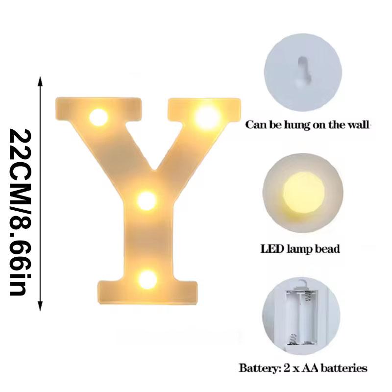 Alphabet Letter LED Lights Luminous Number Lamp Battery Warm Night Light for Home Wedding Birthday Christmas Party Decoration