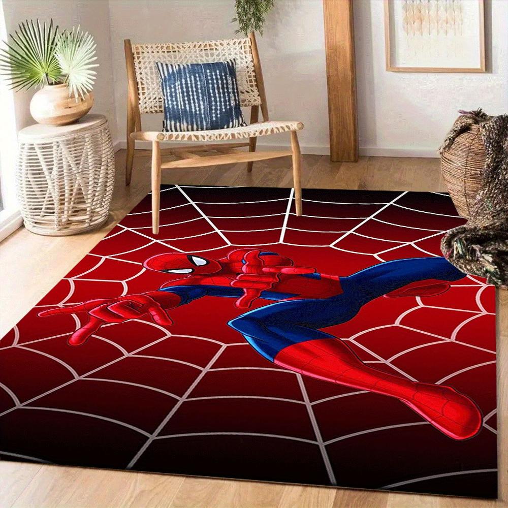 1ks Koberec s motivem Spider-mana, Plošný koberec, do ložnice a herny, Odolný, Odolný proti skvrnám a Snadno čistitelný, do obývacího pokoje