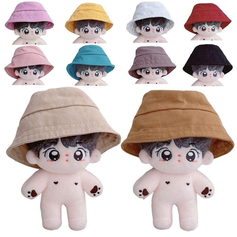 Fashion Design Doll Hat Cotton Candy Color Fisherman Hat Plush Doll Head Decoration  Plush Doll