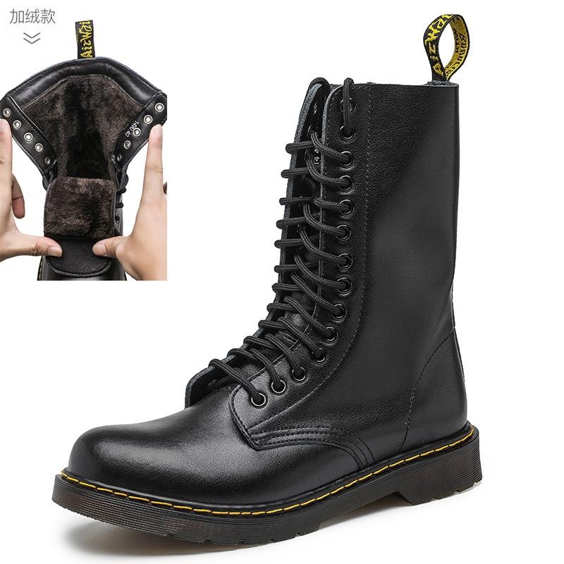 Neue 14-Loch Paar Leder High-Top Martin Stiefel Werkzeug Armee Herren Hohe Lokomotive Damen Stiefel