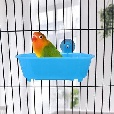 Banheira para Pássaros Wontee com Espelho Brinquedo Fixável Banheira de Banho para Papagaio para Pássaros Pequenos Papagaio Canário Periquitos Periquitos
