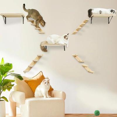 Wall-Mounted Cat Scratching Furniture Cat Tree Tower Cats Climbing Perches Scratching Post Pet Wall Steps for Sleeping Playing