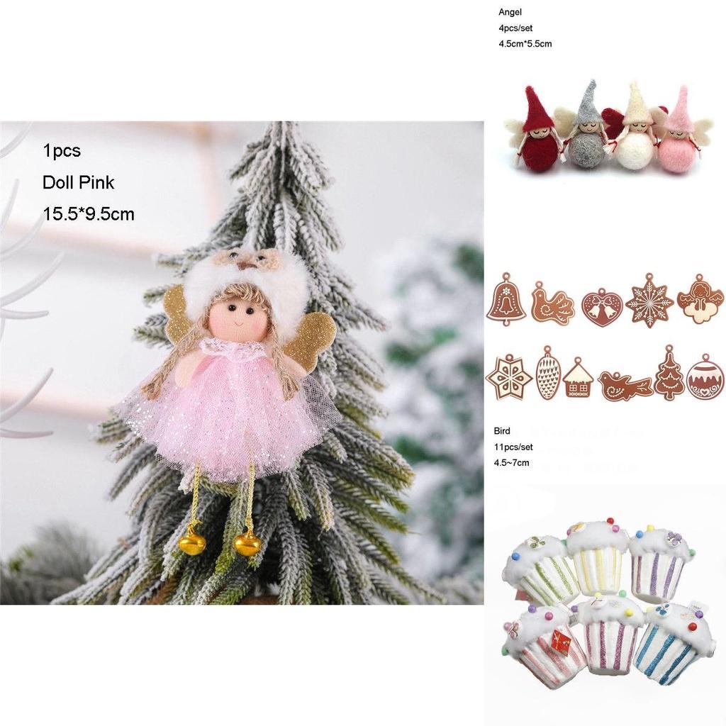 Bezaubernde Weihnachtsdekorationen aus Filz und Holz mit entzückenden Figuren für einen fröhlichen Weihnachtsbaum