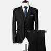 Traje informal de negocios para hombre de Color sólido, chaqueta de traje de tres piezas con doble botón para primavera y otoño, chaleco y pantalones