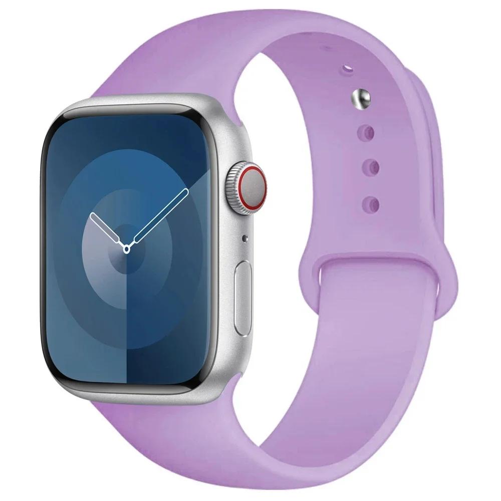 Silicone Strap For Apple Watch band 45mm 44mm 41mm 42mm 40mm 49mm 38mm correa bracelet iWatch series 9 8 5 4 3 8 6 SE 7 Ultra 2