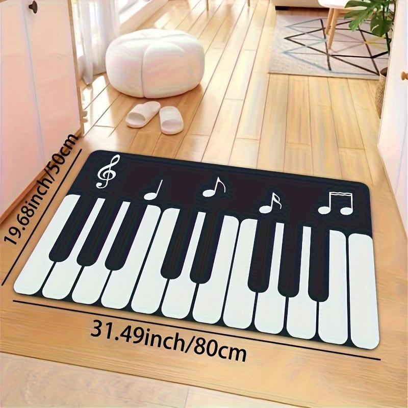 Klaviertastatur Teppich Samt Flanell Bedruckte Fußmatte Musik Design Dekorteppich Küche Heimdekoration