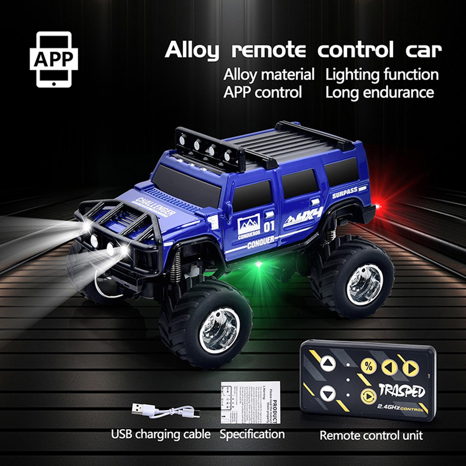 

Дорожная машина на радиоуправлении с регулируемой скоростью, фарами и амортизаторами, может подключаться для управления с мобильного телефона One Size