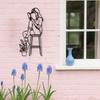 Modern Black Metal Wall Art Female Reading Sculpture Durable Iron Decor for Home Office Library Valentine Gift Easy Install