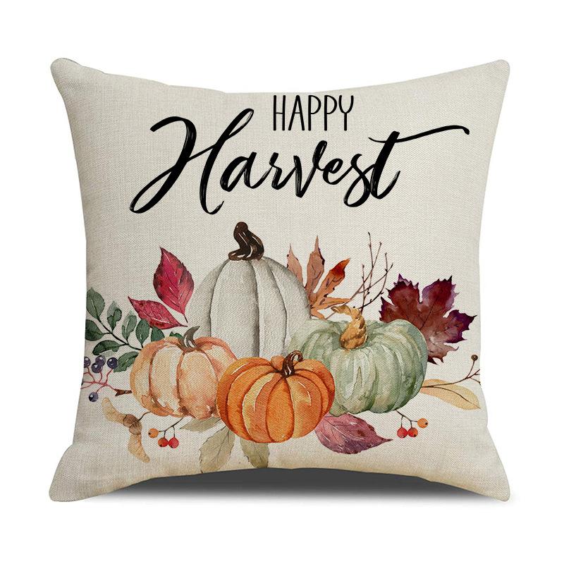 

Новая наволочка на подушку Тыква Осенний урожай Льняная с принтом Наволочка на диванную подушку Наволочка для спальни 45 * 45Cm (pillowcase only)