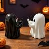 Hot New Arrival Cute Ghost Sculpture with Middle Finger Mini Halloween Desk Decor Funny Creative Novelty Gift for Office