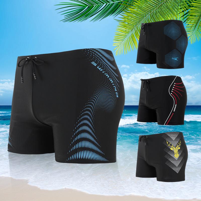 

Men s Anti-Embarrassment Swim Trunks - Fashion Flat-Leg, Heat Transfer Print, Plus Size Hot Spring Swimming Shorts. 3XL