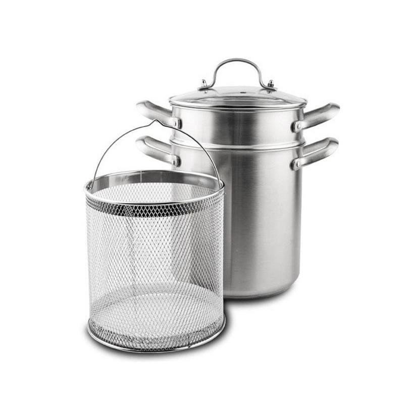 Stainless Steel Spaghetti Pot, Asparagus Pot, Noodle Pot, Deep Frying Pot, Steaming Pot, Broth Pot, Steaming And Cooking Multifunctional Pot