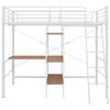 VidaXL Lit superposé avec cadre de table Blanc Métal 90x200 cm