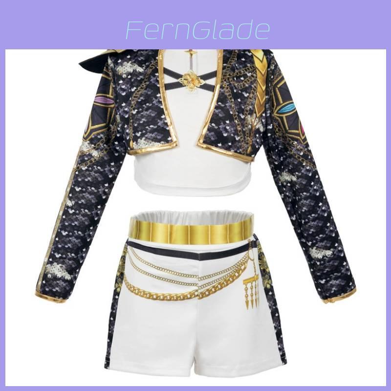 Kpop Demon Hunters Rumi Childrens Sequin Stage Costume With Short Pants For Dance Performances