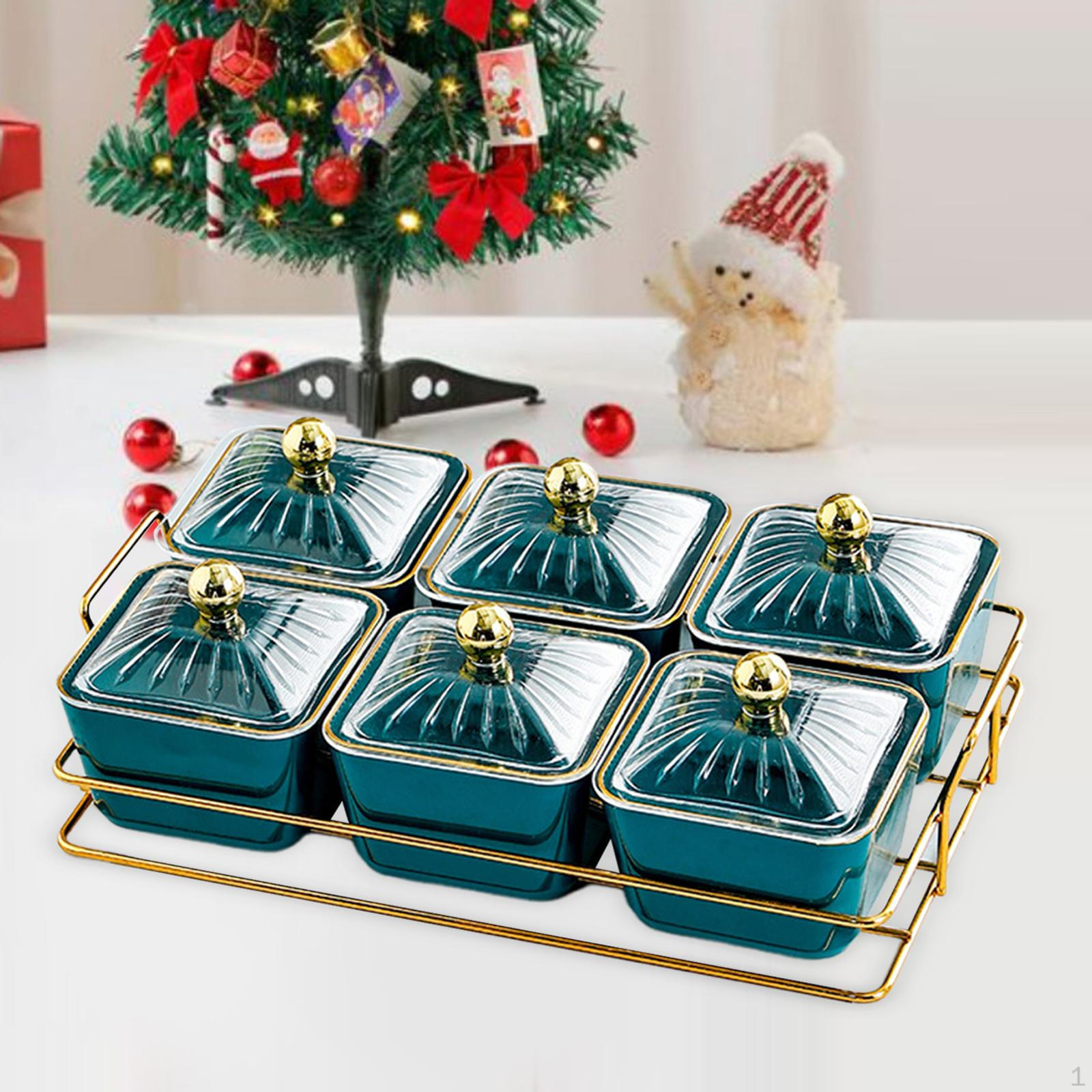 

Набор тарелок для сухофруктов, 6 сеток, декоративная ваза для закусок и конфет для столовой зелёный