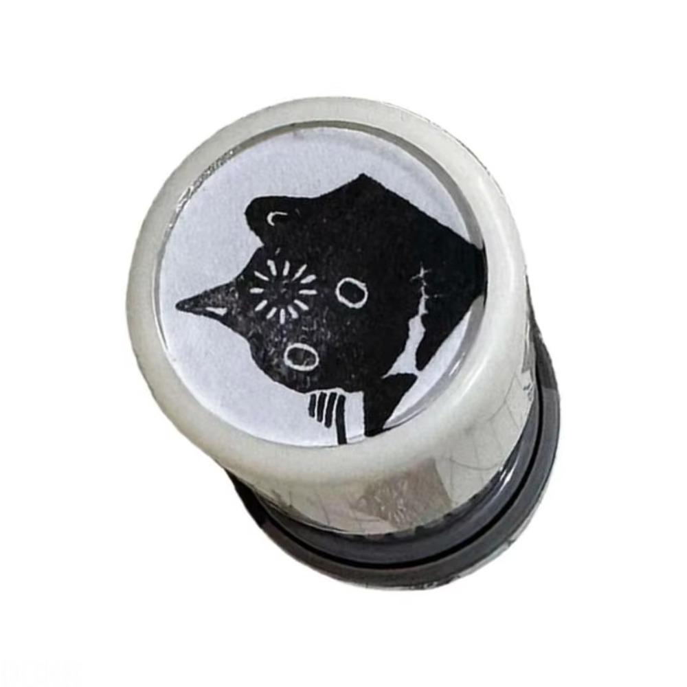 

Вирази Час Недоступності Мультяшні Штампи Маленькі Круглі Штампи з Котами Прикраса для Ручного Щоденника чорний