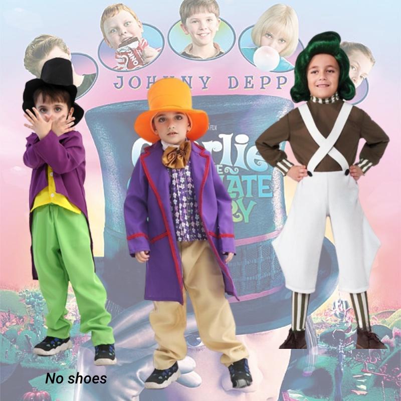 Charlie und die Schokoladenfabrik Halloween Willy Wonka Oompa Cosplay Kostüm Bühnenoutfit