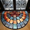 Front Door Mat Entrance Half Circle Rug Outside Entry Welcome Mat Doormat with Non Slip Rubber Backing for Front Door Entryway