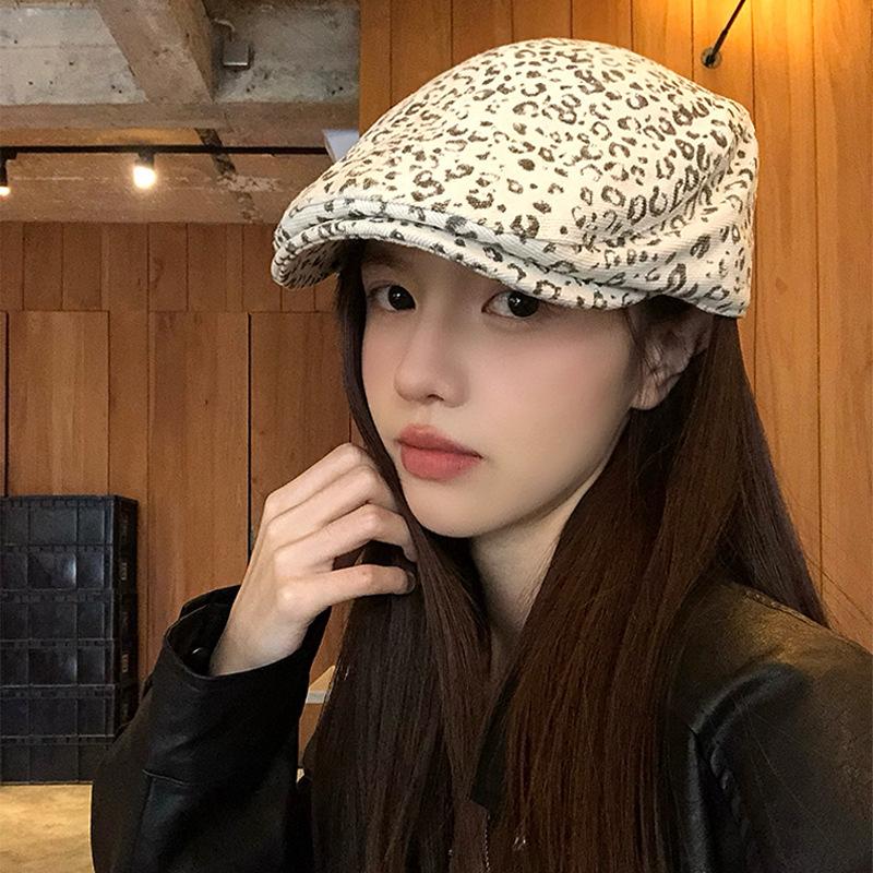 British style retro forward hat women spring and autumn versatile anti-wearing beret fashion big head circumference show face small hat trend