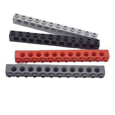 10pcs 3895 MOC High-tech Parts 1x12 Brick 11 Holes MOC Technical Building Block Suitable For All Brands Small Particles Toy
