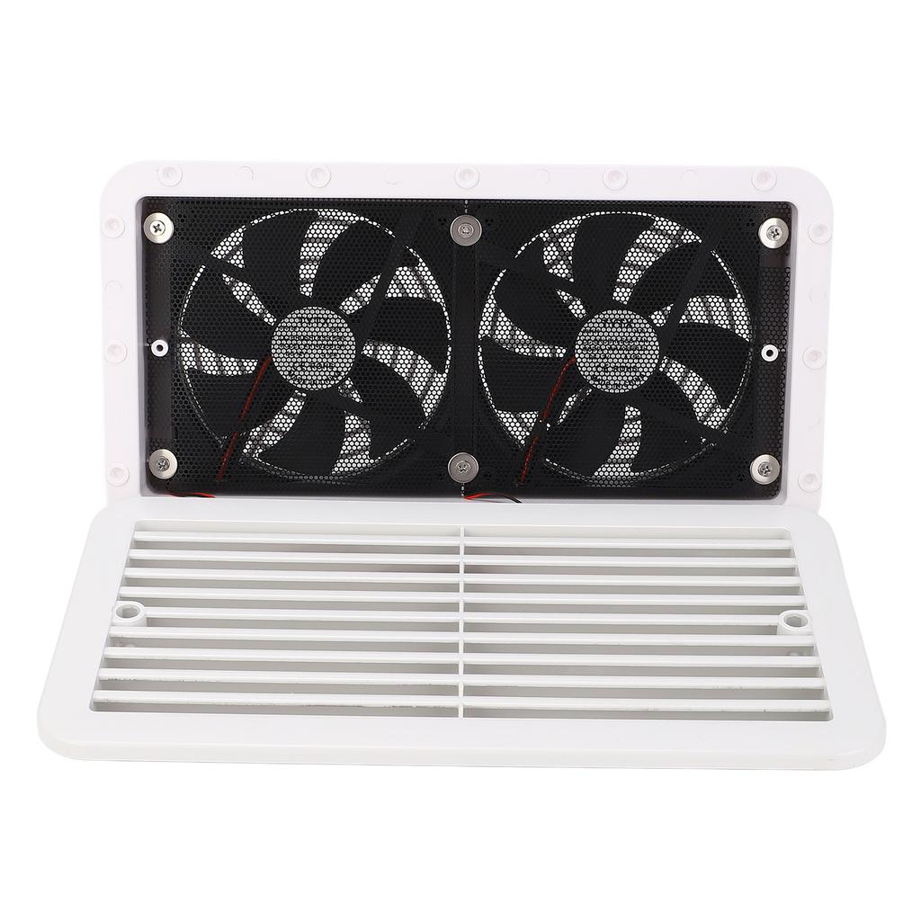 350 X 186mm RV Side Vent Fan DC12V 4.8W Dual Air Ventilation Fan for RV Motorhome Trailer Caravan