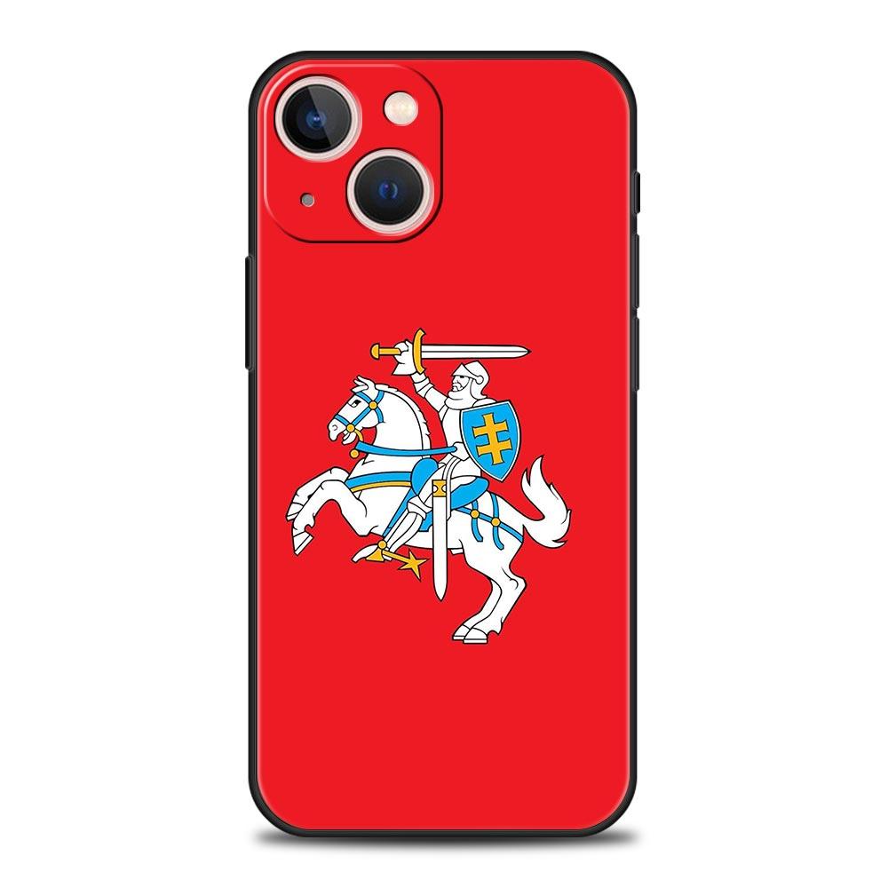 Luxury Phone Case For Apple iPhone 11 15 14 Pro MAX 12 13 7 8 Plus X XR XS MAX SE Silicone Cover Funda Flag of Lithuania Flag