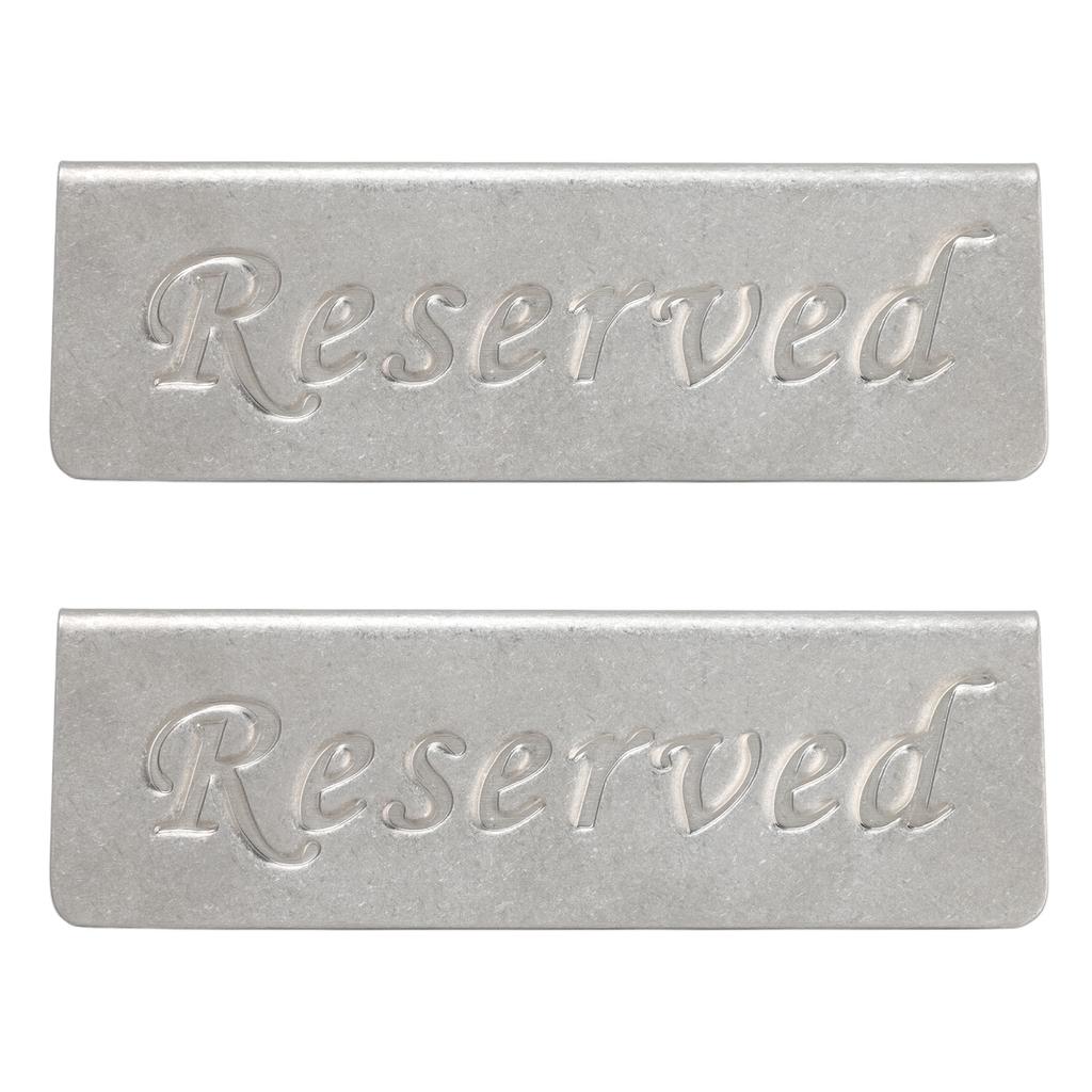 2Pcs Metal Stainless Steel Reserved Sign Double Sided Reserved Table Signs for Restaurants Bar Cafe