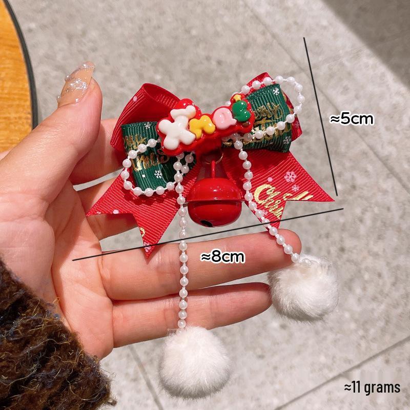 Reindeer Antler Headband Christmas Hair Accessories for Girls with Bell Bow Clip