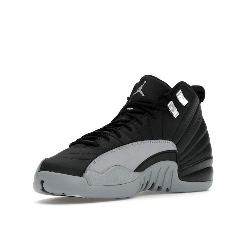 Air Jordan 12 Retro GS Barons Kids Sneakers Black Wolf-Grey White 153265-010