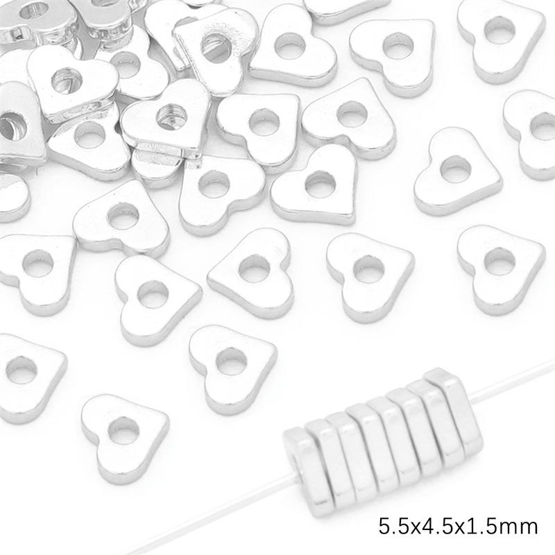 Copper Retention 14K Gold-Filled Plum Blossom Heart Spacers, 925 Silver DIY Ancient Style Jewelry Accessories for Bracelets, Necklaces, Earrings