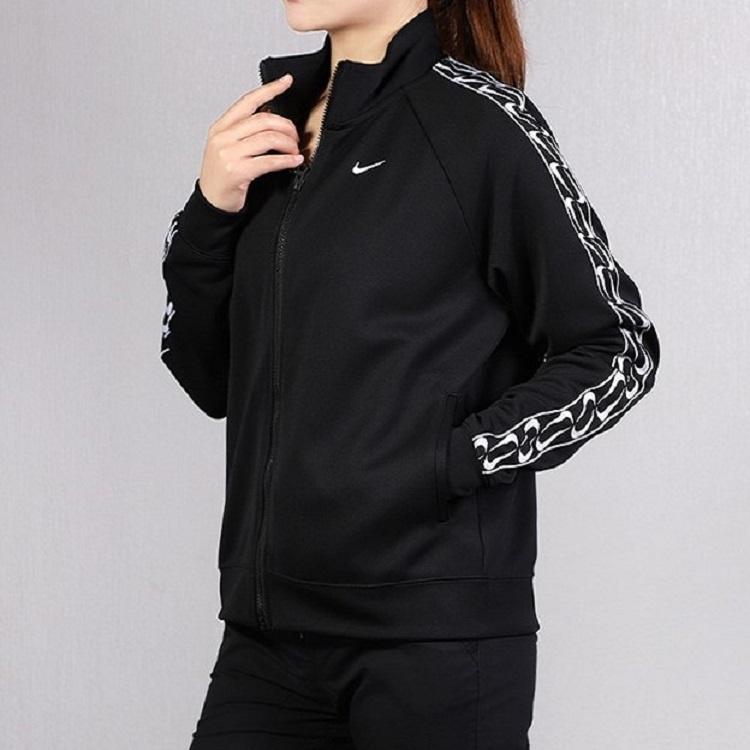 (WMNS) Nike Side Logo Stand Collar Zipper Sports Jacket Black Women's CJ7718-010