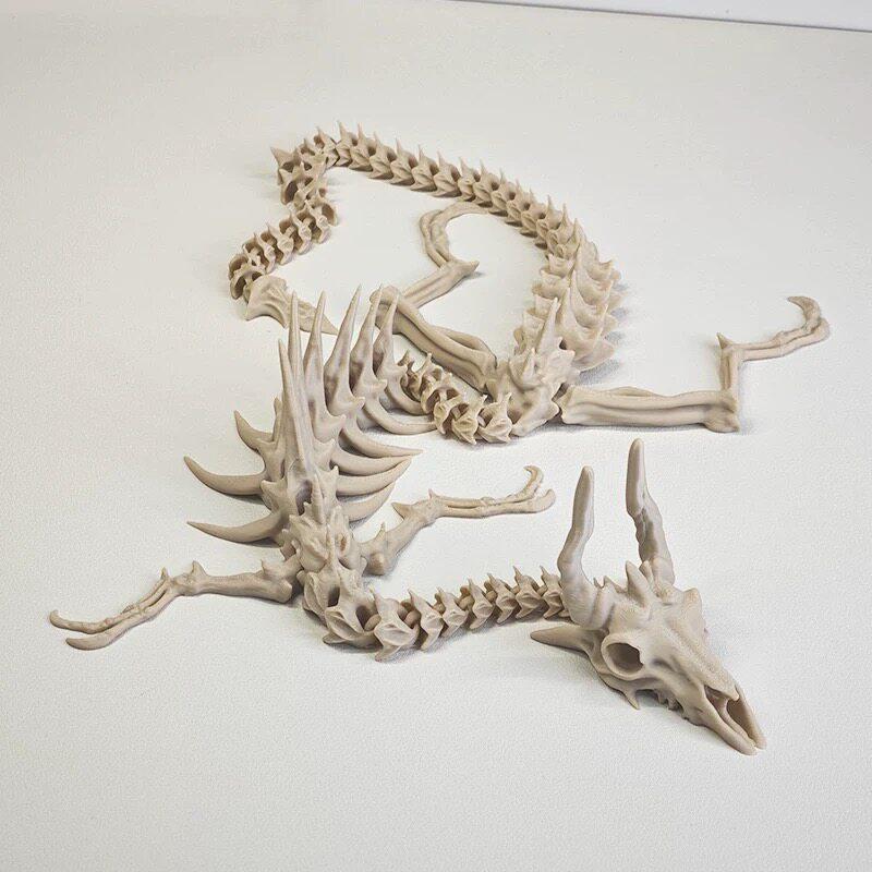 3D Printed Movable Skeleton Dragon Hinge Toy Bone Dragon Desktop Decoration Creative Gift For Office Decor