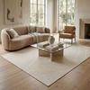Tapis extérieur intérieur feuilles tissé crème 160x230