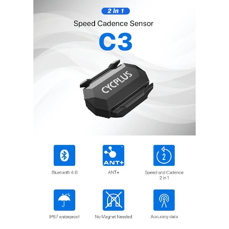 CYCPLUS C3x2 Fahrradcomputer Tacho Trittfrequenz Geschwindigkeit Dual-Sensor Wasserdicht Kabellos GPS Radfahren Fahrradzubehör