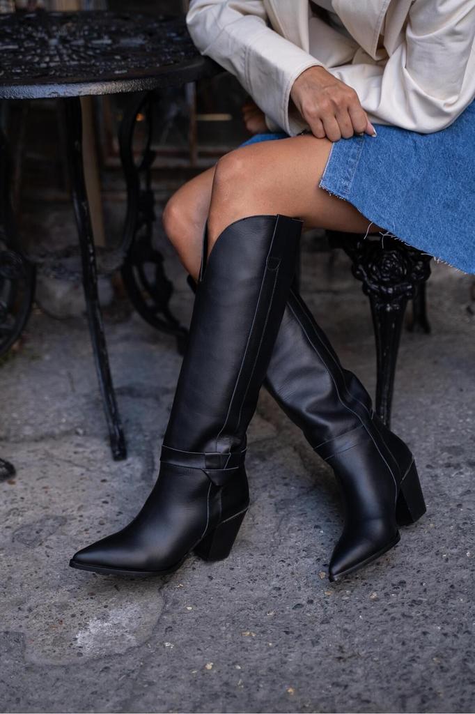 Women Modern Stylish Fashion Boots Boots Genuine Leather Yonna Black Genuine Leather Boots