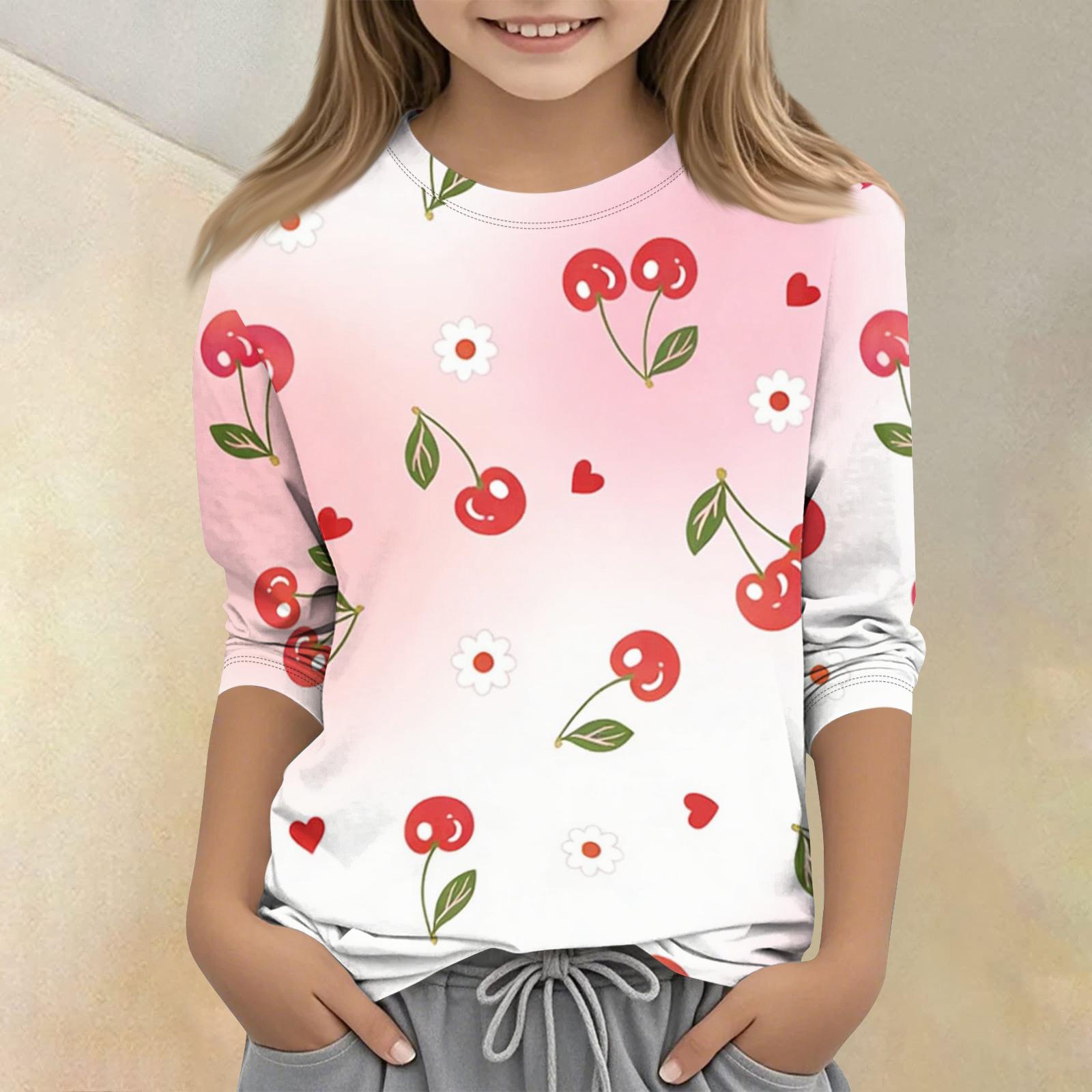 

Детская футболка с принтом, круглым вырезом и рукавом семь четвертей, повседневная 110 бежевый