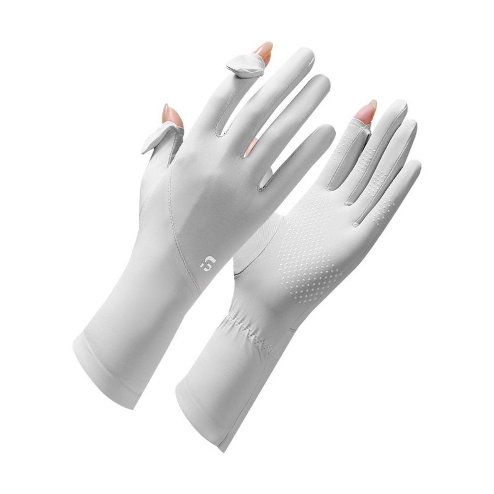 Anti-UV Sunscreen Gloves Touch Screen Driving Mittens New Ice Silk Gloves  Summer