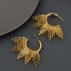 Minimalist Geometric Metal Stud Earrings Women Elegant Gold Tone Lightweight Daily Wear